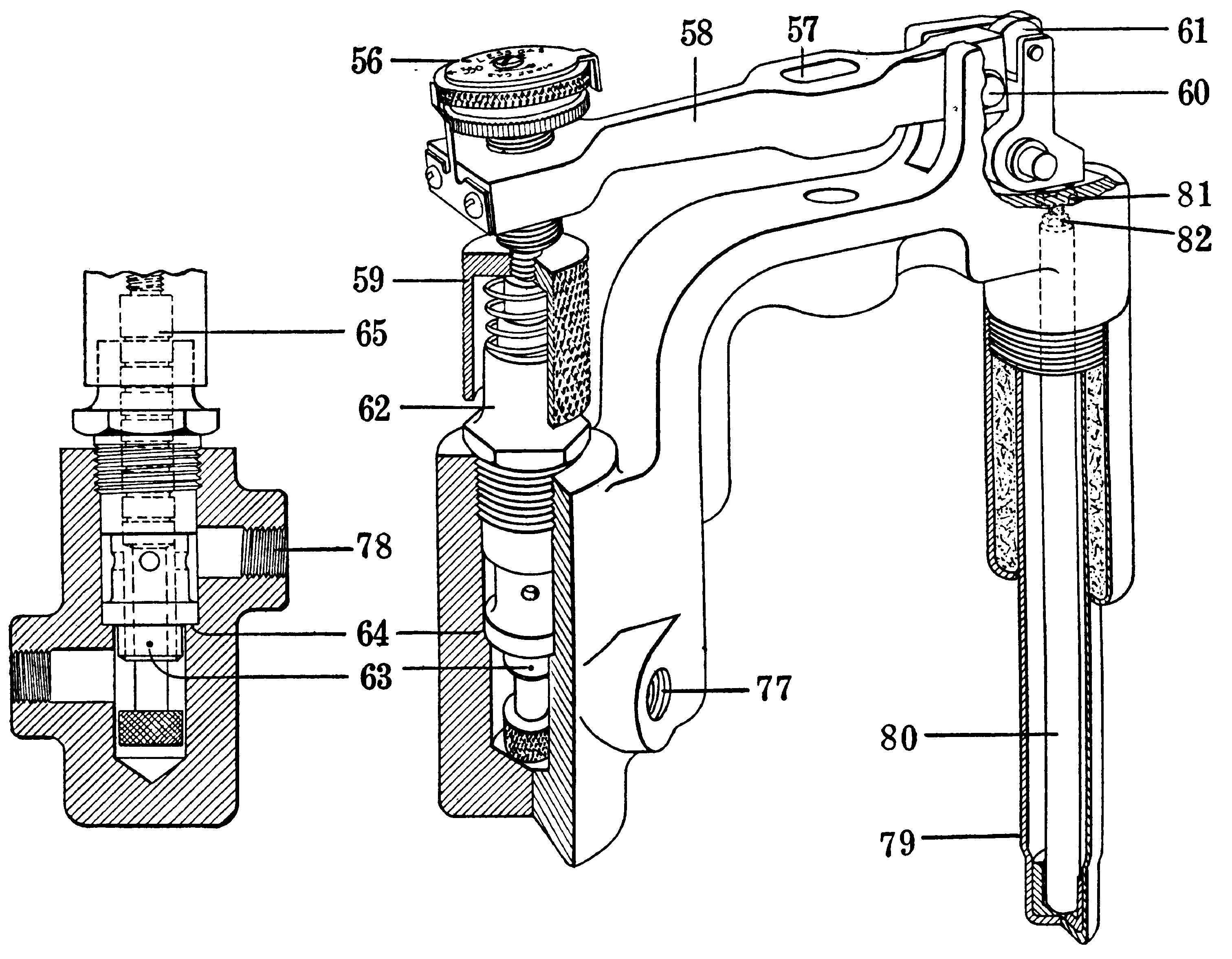Line drawing of Gas Pot Thermostat.