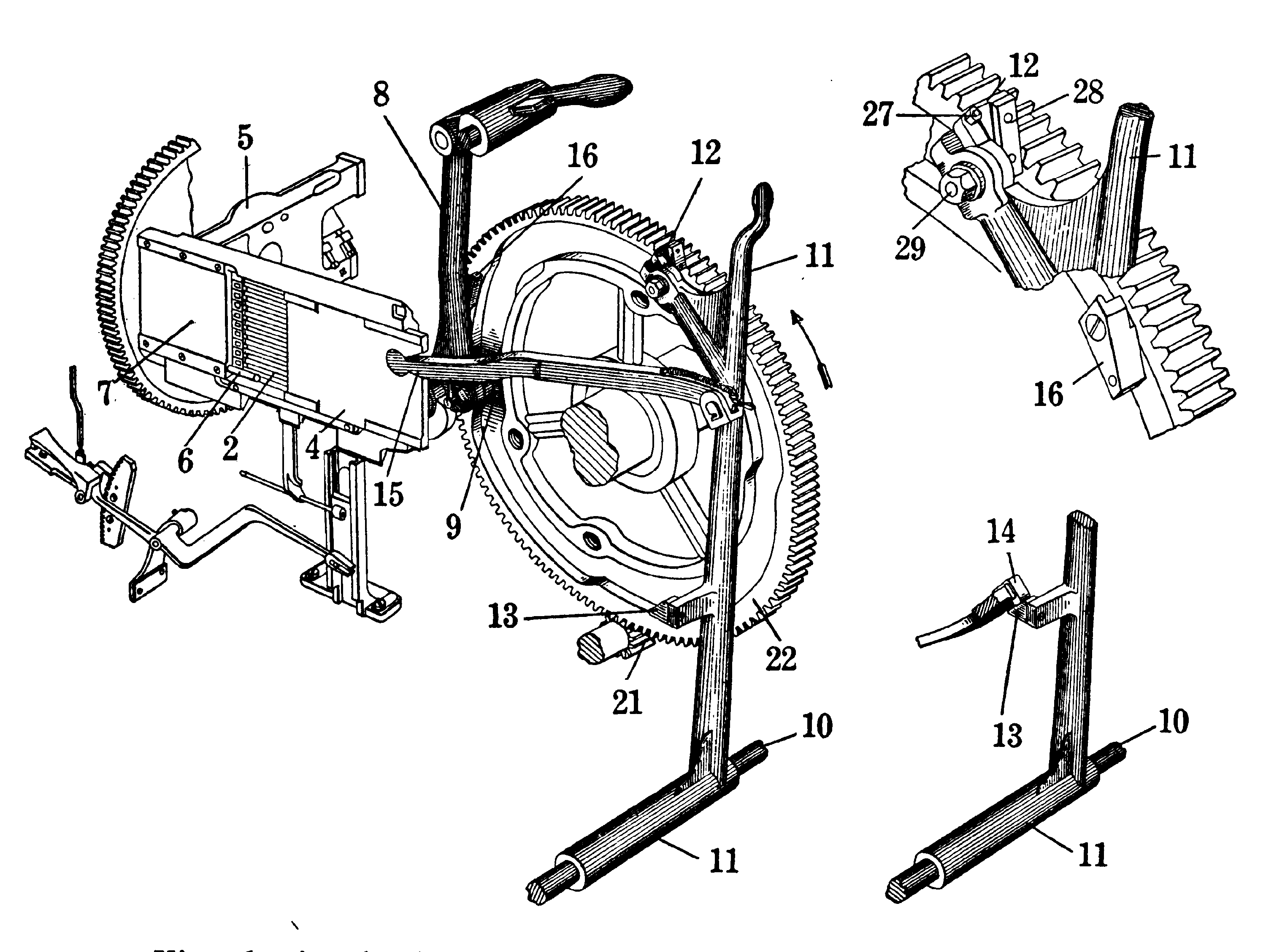 Line drawing of ejector lever and cam.