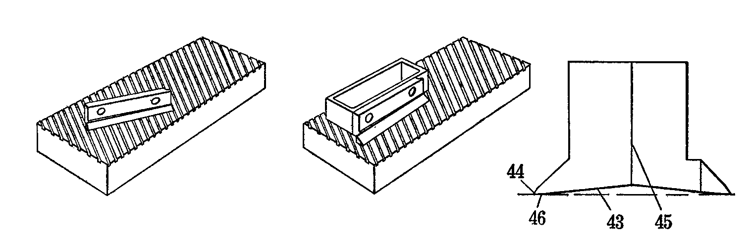 Line drawing of correct procedure to sharpen trimming knives.