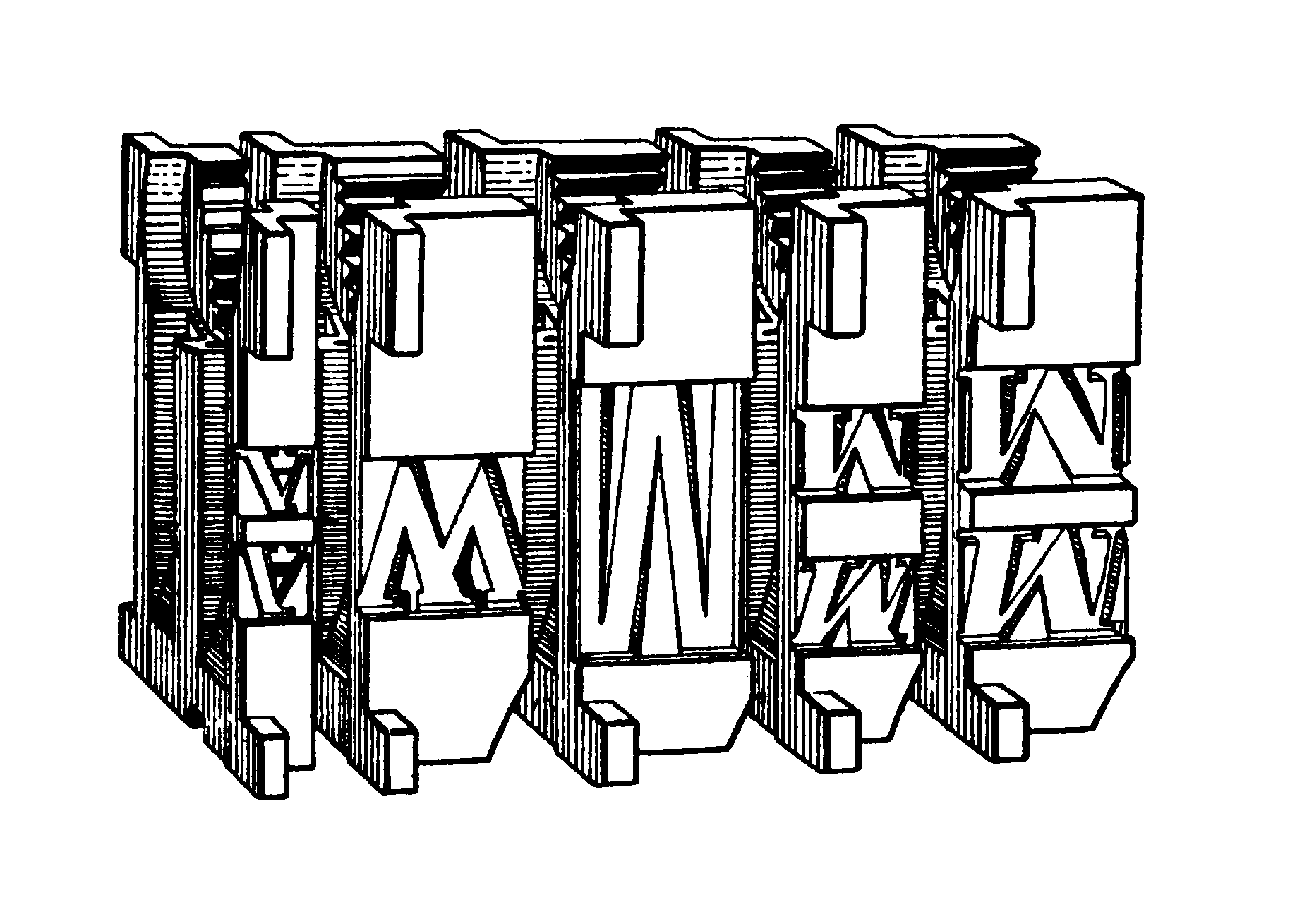 Line drawing of several matrices